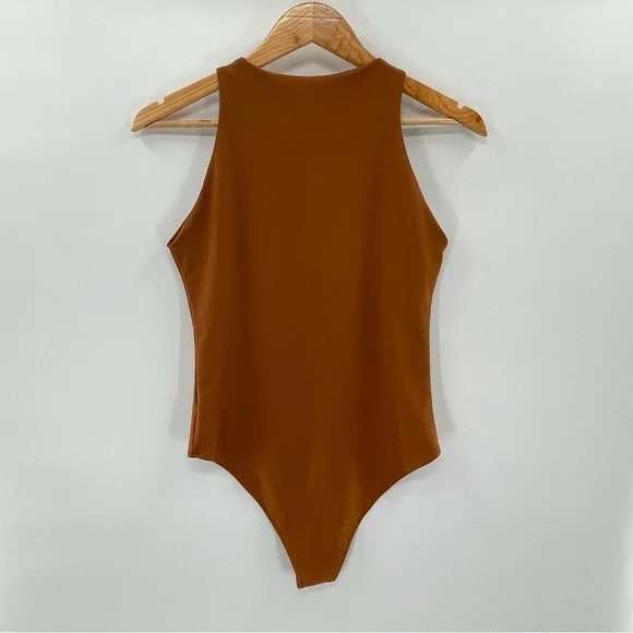 Reoria Cinnamon Brown High Neck Sleeveless Bodysuit Size
Medium - Picture 10 of 10